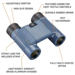 Bushnell H2O 2 12X25 Mm Dark Blue Roof Wp/Fp Binoculars -Nuova Jobe Shop bushnell h2o 2 12x25 mm dark blue roof wp fp binoculars 6