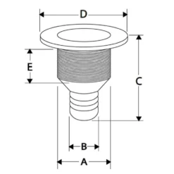 NUOVA RADE Thru Hull With Flush Flange -Nuova Jobe Shop nuova rade thru hull with flush flange 1