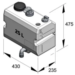 WW 25L Horizontal Sanitary Water Tank -Nuova Jobe Shop vetus ww 25l horizontal sanitary water tank 1